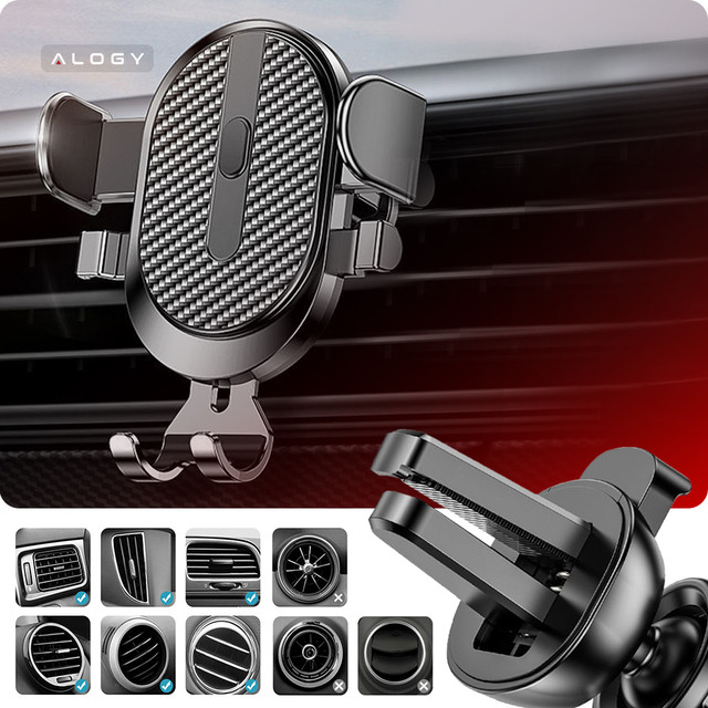 Alogy car holder for 6.5" phone, gravity, for windshield, dashboard Easy One Touch Black
