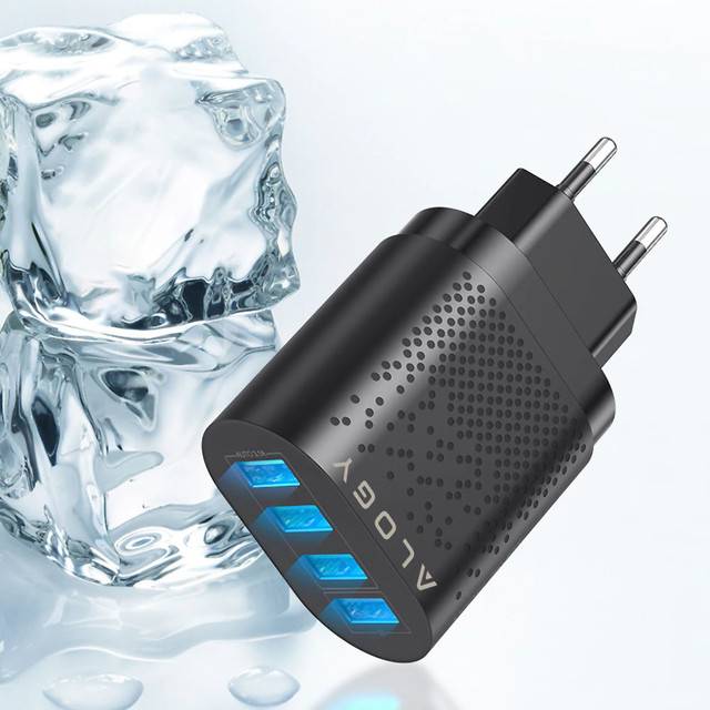 Alogy 4x USB Quick Charge 3.0 2.4A Schnellladegerät Schwarz