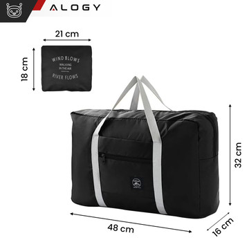 Torba podróżna sportowa na ramię męska damska na siłownie treningowa bagaż podręczny 48x32 materiałowa Alogy Sport Czarna