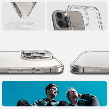 Pouzdro Spigen Ultra Hybrid pro Apple iPhone 14 Pro Max Crystal Clear Glass