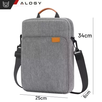 Tasche für Laptop / iPad Pro Air / Tablet 11-13 Zoll Herren Damen Unisex Schultergurt Tasche Hülle Alogy Tasche grau