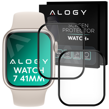 2x Alogy 3D flexibilní sklo pro Apple Watch 7 41mm černé