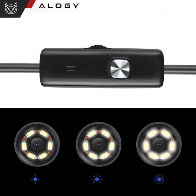 Kamera-Inspektion für Endoskopie, Micro-USB, USB-C, USB, Full HD, 5 m, 8 mm Endoskop Alogy Hard Wire