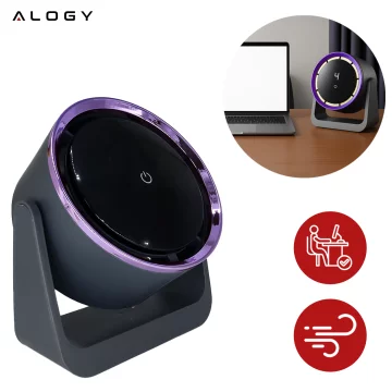 Stolní ventilátor stojící ventilátor malé oběhové čerpadlo s klipem bezdrátové ruční 500mAh USB-C Alogy White