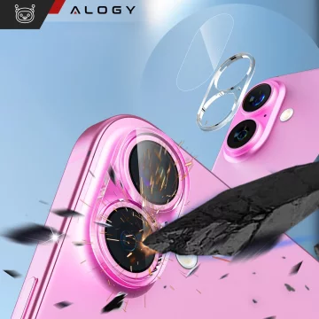 2x Kameralinsenglas für Apple iPhone 16 / 16 Plus Alogy Lens Protector Pro Transparent