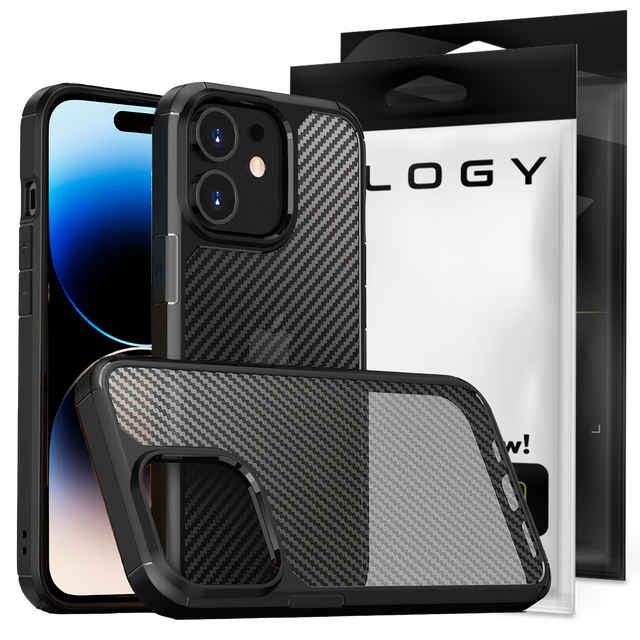 Case for Samsung Galaxy S23 FE armored back phone cover case Alogy Carbon Silicone black