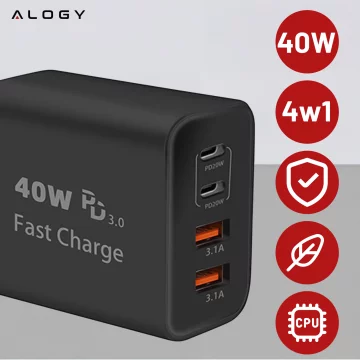 HUB splitter Alogy Adaptér pro počítačový notebook s USB-C na 3x USB-A 2.0 1x USB-A 3.0 šedý