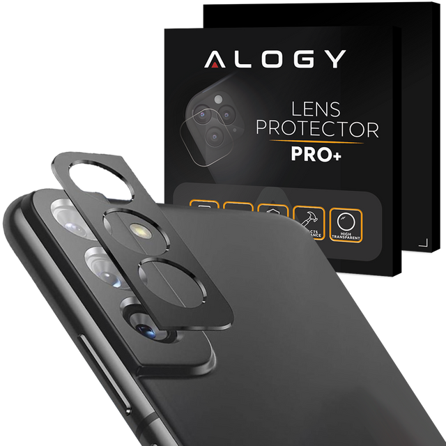 Metalowa osłonka ochronna na aparat obiektyw Alogy Metal Lens Cover do Galaxy S22 Plus Czarna
