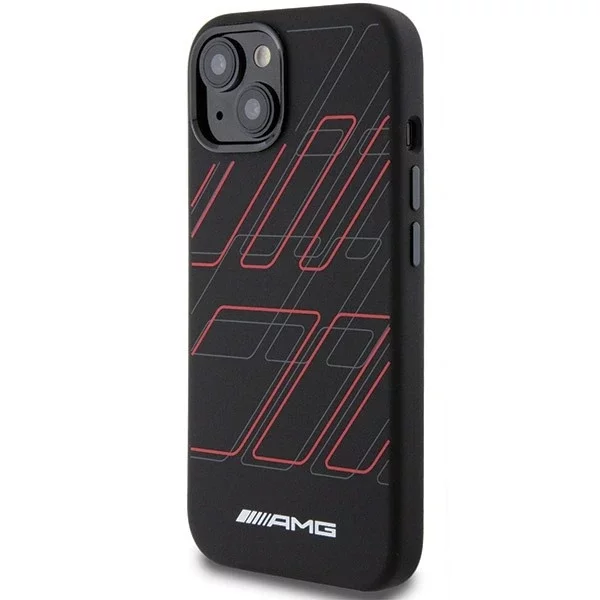 Etui do iPhone 15 AMG Silicone Rhombuses MagSafe czarne