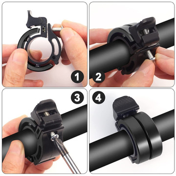 Alogy Metal Bell zvonek na kolo z hliníkové slitiny na řídítka jízdního kola univerzální dvouřadý Black