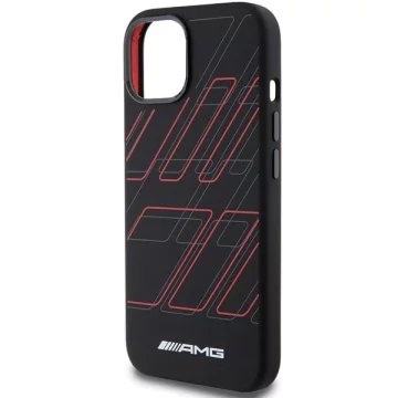 Etui do iPhone 15 AMG Silicone Rhombuses MagSafe czarne