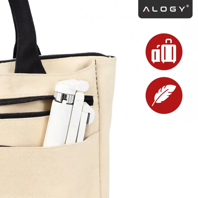 Selfie Stick Mini Tripod stabilny kompaktowy lekki Kijek do Selfie i Statyw Rozkładany 360° z Pilotem Bluetooth 10m, Stojak do Zdjęć i Nagrywania, Alogy FlexiShot™ Biały