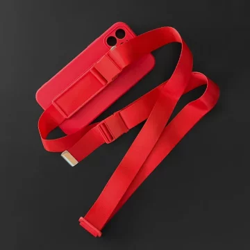 Rope Case Silikon Lanyard Cover Purse Lanyard Strap für Samsung Galaxy A73 rot