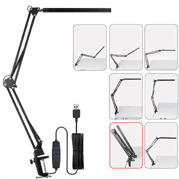 Alogy LED desk lamp Dreslarska USB with an adjustable long arm for the desk top Black