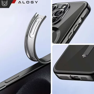 MagSafe Case for Apple iPhone 16 Pro Max Alogy Glamour Luxury Ring Case Black and Clear
