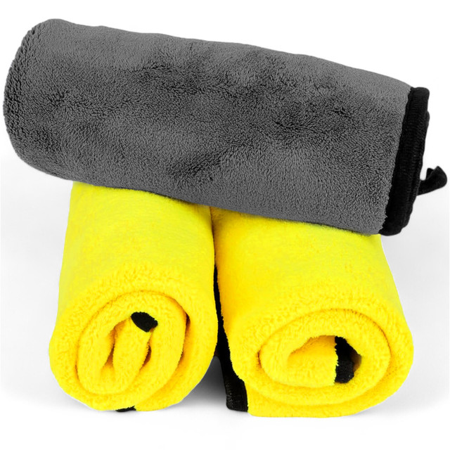 3x Oboustranný ručník do auta 30x60 cm velur Mikrovlákno na mytí a sušení auta Alogy Car Detailing hadřík