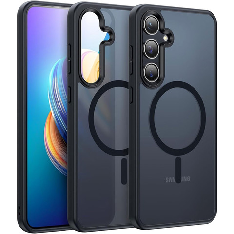 Pouzdro pro Samsung Galaxy S24 Plus Mag Safe Case MagMat Phone Back Cover Matte Black Glass