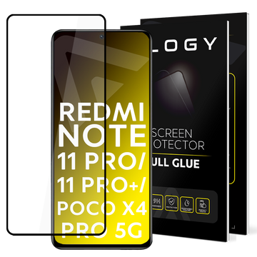 Tvrzené sklo Alogy Full Glue pro pouzdro pro Xiaomi Redmi Note 11 Pro / 11 Pro Plus / Poco X4 Pro 5G Black