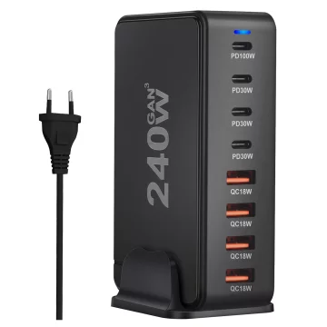 HUB splitter Alogy Adaptér pro počítačový notebook s USB-C na 3x USB-A 2.0 1x USB-A 3.0 šedý