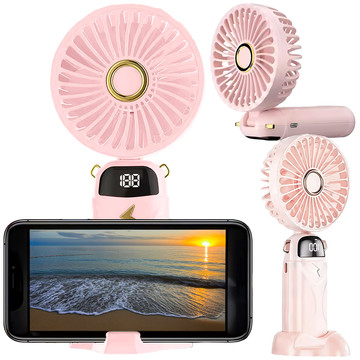 Fan fan handheld desk fan Alogy wireless portable handheld with handle pink