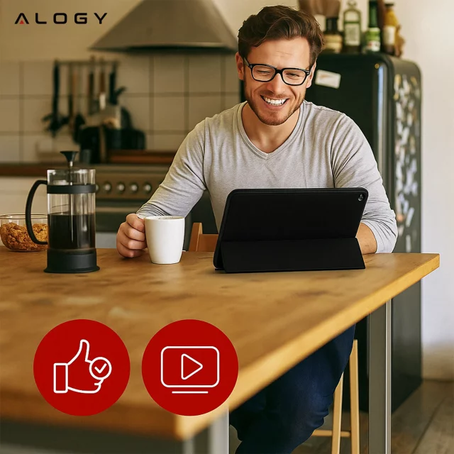 Hülle für Apple iPad 10.2 9 Gen 8/7 2021/2020/2019 Smart Pencil Case Alogy TPU Tablet Cover Schwarz Glas