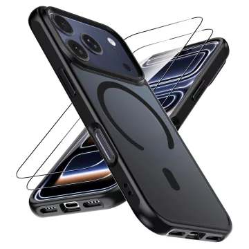 Case for Apple iPhone 16 Pro Max Alogy MagSafe Hybrid Matte Case with Lens Protection Black