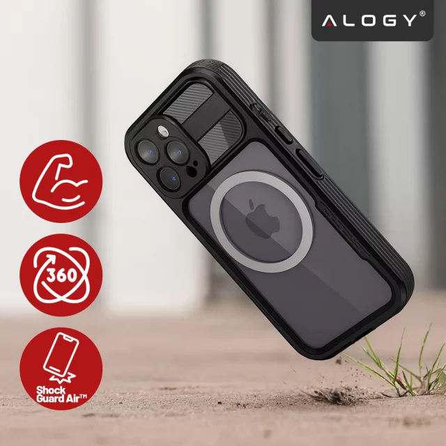 Alogy HydroArmor™ IP68 wasserdichte Hülle mit transparenter Rückseite, 360-Panzerabdeckung für MagSafe für Apple iPhone 16 Pro Max