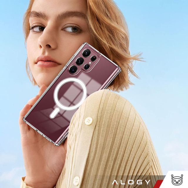 Case for Samsung Galaxy S24 Ultra Mag Safe Case Back Housing Cover Anti-Shock Clear Alogy Transparent