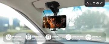 Alogy držák do auta na telefon max 7,2 palce pro černé zrcátko v kokpitu