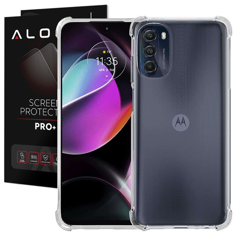 Etui pancerne ShockProof Alogy do Motorola Moto G 5G 2022 Przezroczyste + Szkło