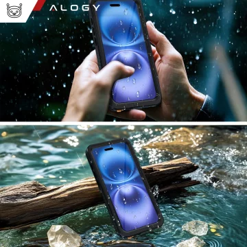 Wasserdichte Hülle für Apple iPhone 16e Alogy HydroArmor™ IP68 Hülle mit transparenter Rückseite, 360°-Rundumschutz