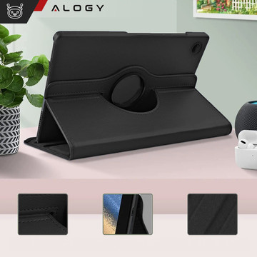 Case for Samsung Galaxy Tab A9 Plus 2023 11" (X210/X215/X216) Swivel Cover Tablet Flip Cover Case Alogy Black Glass