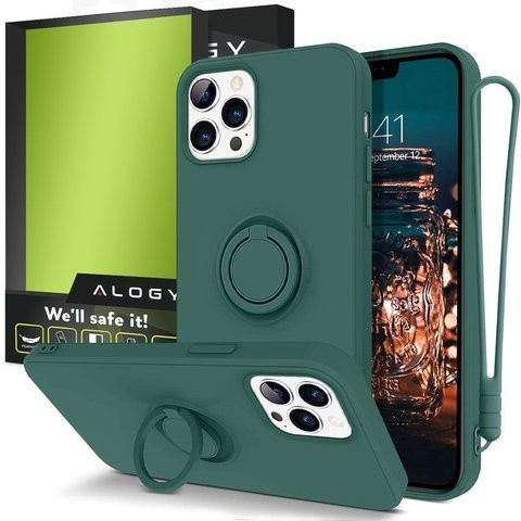 Silikonový obal Ring Ultra Slim Alogy pro iPhone 12/12 Pro 6.1 Green