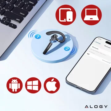 Bezdrátový headset pro hovory Bluetooth 4.0 do auta headset s displejem V8 Black