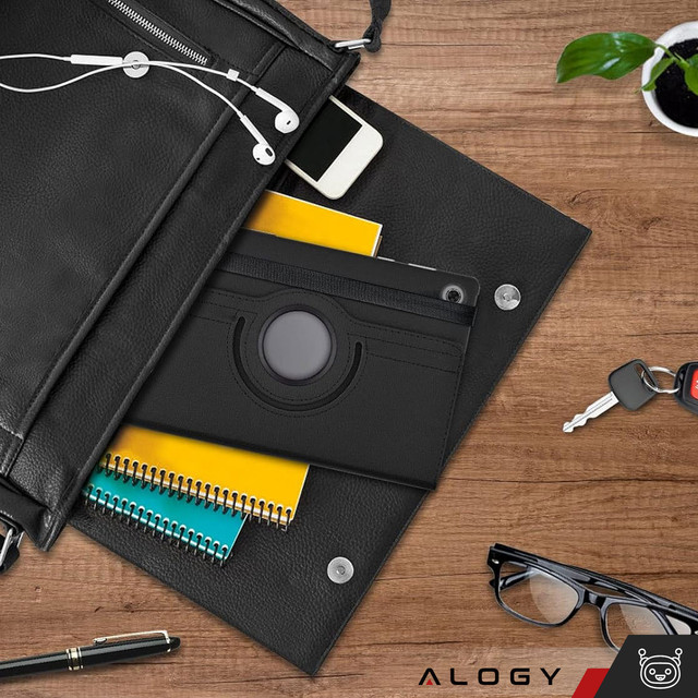 Hülle für Lenovo Tab M10 Plus 10.6 2022 3gen 3gen TB128XU TB125FU Hülle 360 Drehbar Alogy Schwarzes Glas