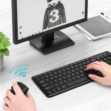 Kabellose vertikale Gaming-Maus, vertikal, ergonomisch, für Laptop-PC, Rechtshänder, geräuschlos, Schwarz