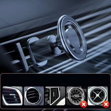 Alogy magnetic car holder for MagSafe for iPhone 14 13 12 grille black