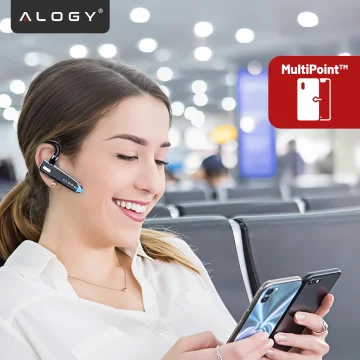 Wireless headset for Bluetooth 4.0 calls car headset with display V8 Black