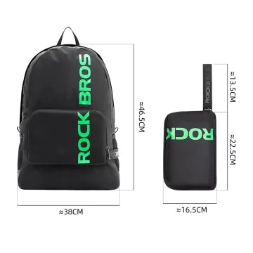 Plecak Rockbros H10-BK 18 l składany, ergonomiczny – czarny