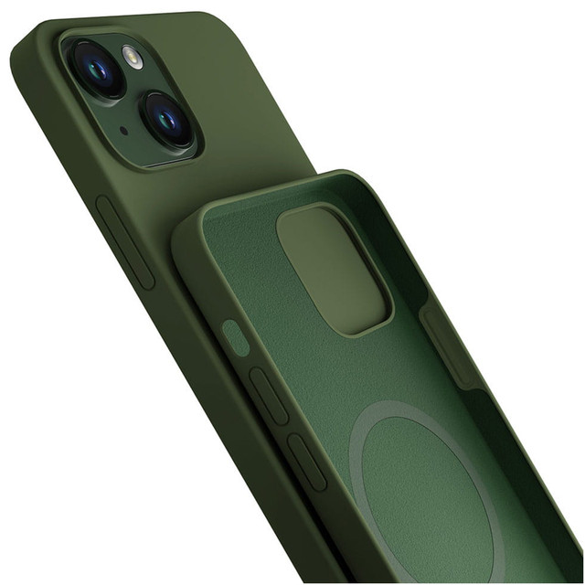 Sada na telefon 3mk do Apple iPhone 13 Hardy silikonové pouzdro MagCase Alphine Green