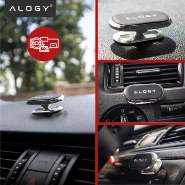 Alogy magnetický držák do auta do auta, univerzální na telefon, na kokpit, na palubní desku, černý