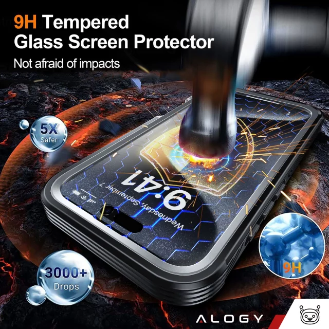 Ochranný kryt pro Apple iPhone 16 Plus Alogy Shield360 MagCase™️ pro MagSafe s ochranou displeje a fotoaparátu, černý