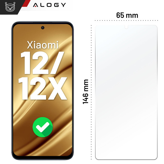 Szkło "NIETŁUKĄCE" do Xiaomi 12 / 12X na ekran hybrydowe Alogy Flexi Glass 9H Case Friendly płaskie na ekran