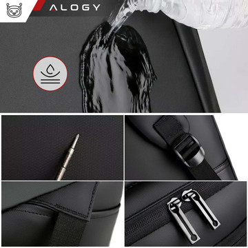 Batoh taška na notebook 15,6 palcový pánský dámský velký kufr do letadla USB unisex 42x30x10cm Alogy voděodolný černý