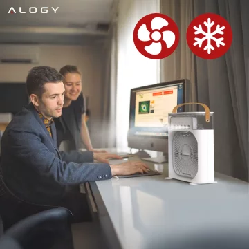 Stolní ventilátor stojící ventilátor malé oběhové čerpadlo s klipem bezdrátové ruční 500mAh USB-C Alogy White