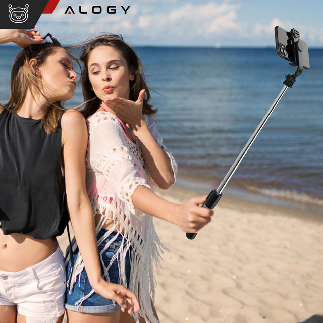 Alogy Selfie Stick Držák na telefon Foto stativ Stativ 103 cm Bluetooth dálkové ovládání černý