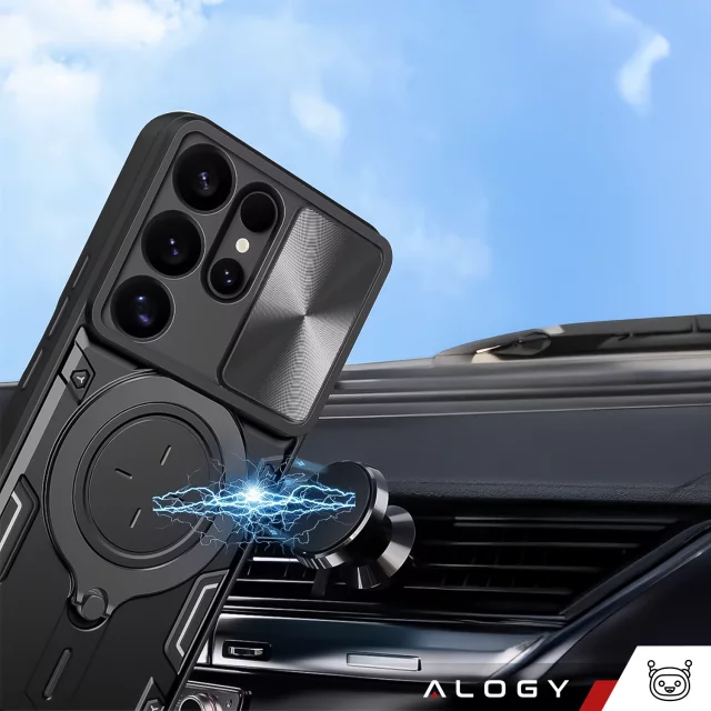 Case for Apple iPhone 16 armored Slide Case Ring camera protection housing Camshield Alogy black