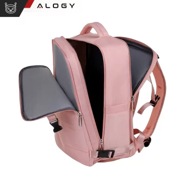 Dámský cestovní batoh na notebook do kufru Zavazadla do letadla Práce do školy 45x30x20cm Alogy Pink