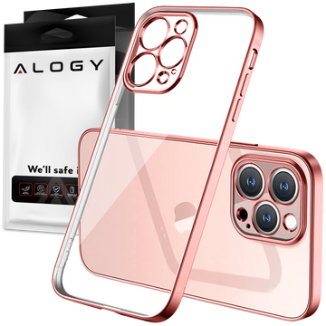 Alogy TPU Luxury Case with Camera Protector for Apple iPhone 12 Pro Pink and Transparent