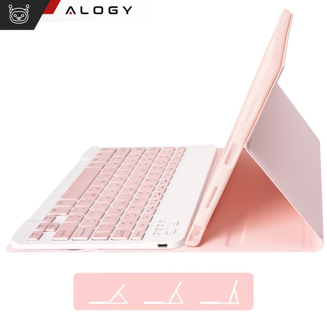 Ochranné pouzdro s bezdrátovou klávesnicí Alogy Keyboard Case s držákem pera pro Apple iPad 10.9 2022 růžové
